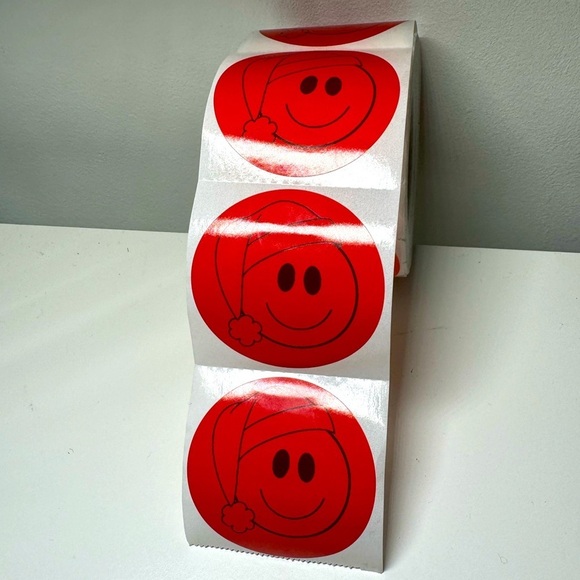 Smiley face Christmas sticker for kindle, Santa smiley face sticker 100pcs - Picture 5 of 15